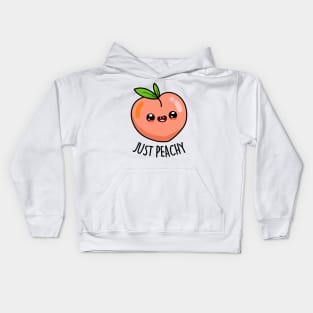 Just Peachy Cute Peach Pun Kids Hoodie